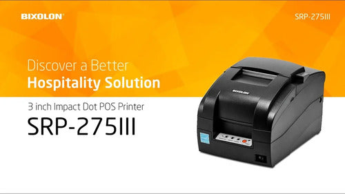 Bixolon Srp-275iii, Impresora De Tickets 80x144 Dpi Usb 2.0 Negro