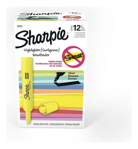 Marcadores Amarillo Fluorescente Sharpie  Caja 12 Unidades Amarillo Fluorescente