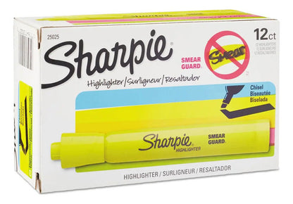Marcadores Amarillo Fluorescente Sharpie  Caja 12 Unidades Amarillo Fluorescente
