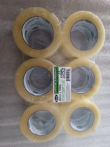 Cinta Adhesiva Embalaje Tuck Transparente 48mm X 150m Pack 6 Unidades