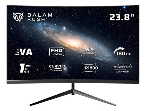 Monitor Gamer Curvo 23.8 Va Andromeda Mag24y Fhd 180hz 1ms Negro