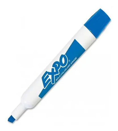 Marcador Expo Bajo Olor Azul  Pizarrón Blanco Punta Cincel Azul