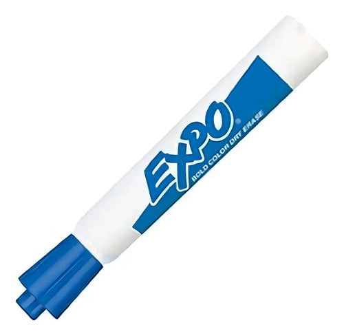 Marcador Expo Bajo Olor Azul  Pizarrón Blanco Punta Cincel Azul