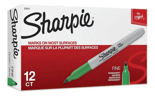 Marcador Sanford 30004 Sharpie Fino Verde Permanente C/12 Verde