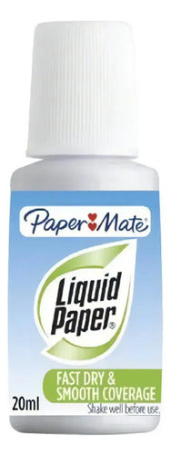 Corrector Papermate Líquido De Brocha 20ml Base Agua 12 Pzs
