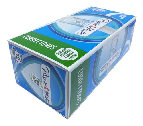 Corrector Papermate Líquido De Brocha 20ml Base Agua 12 Pzs