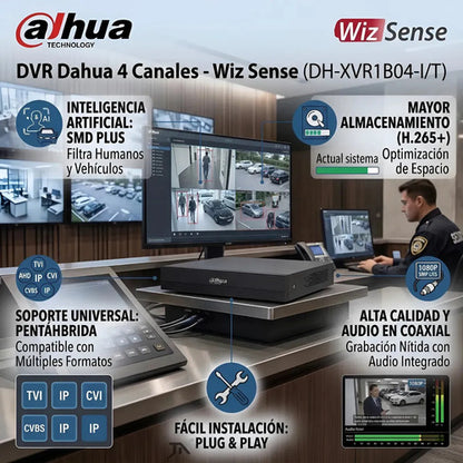 Dahua Dvr 4 Canales Dh-xvr1b04-i/t 1 Discos Duros, Máx. 6tb