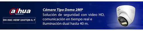 Cámara Domo Dahua 2mphdcvi Iluminador Dual Inteligente Audio Blanco