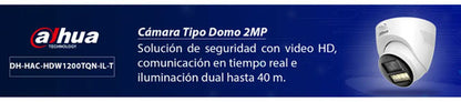 Cámara Domo Dahua 2mphdcvi Iluminador Dual Inteligente Audio Blanco