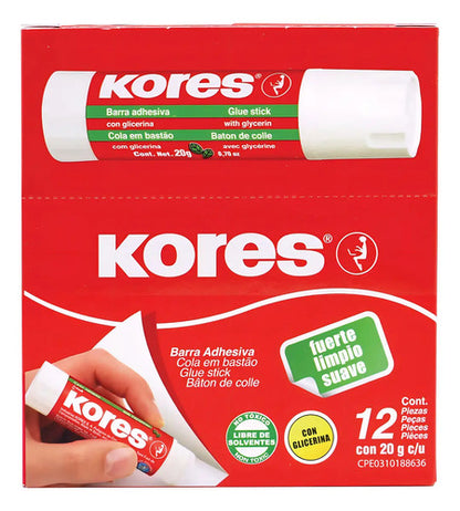 Pegante Barra Adhesivo Kores 20g Caja C/12 Pz