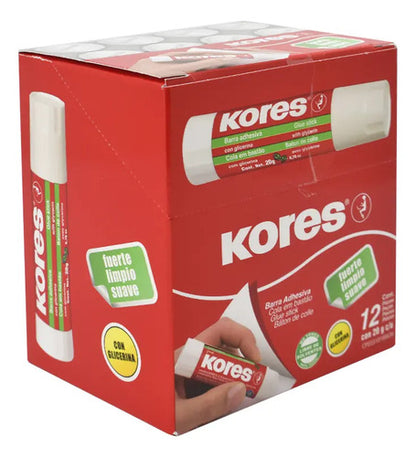 Pegante Barra Adhesivo Kores 20g Caja C/12 Pz