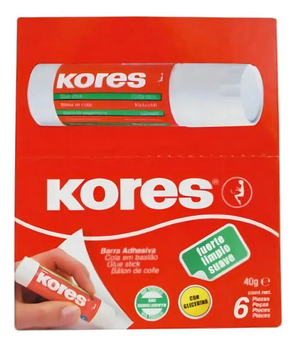 Lápiz Adhesivo Kores 40 Gr Paquete C/6 Piezas - 124029 /vc