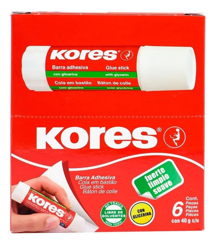 Lápiz Adhesivo Kores 40 Gr Paquete C/6 Piezas - 124029 /vc