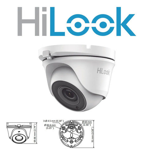 Camara Domo Hilook 1080p 2mp Fhd Metalica Thc-t120-m Blanco Blanco