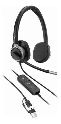 Poly Audífonos Mission 625, Alámbrico, Usb-a C01c6a6 Negro