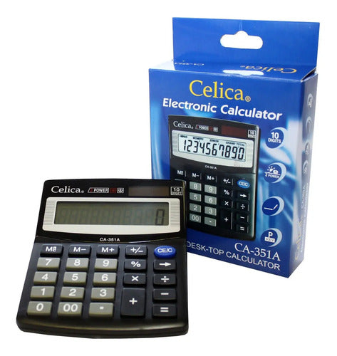 Calculadora Celica Ca-351a Semi Escritorio 10 Dígitos /vc Negro