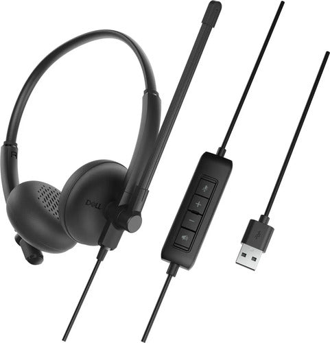 Dell Audífonos Wh125, Alámbrico, Usb-a Dell-wh125-dww Negro