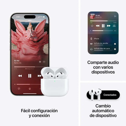 Apple AirPods (4ta. Generación), Inalámbrico, Bluetooth Blanco