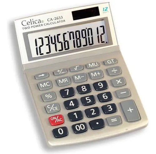 Calculadora Semi-escritorio Celica Ca-2633 Plateado Plateado