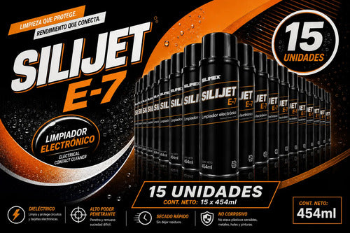 Limpiador Eléctrónico Aerosol Silijet E-7 Plus Pack 15 Unid