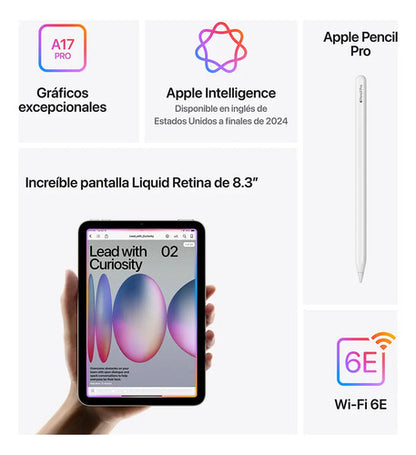 Apple Mini A17 Pro Retina 8.3 , Apple A17 Pro, 128gb, Gris Gris Espacial