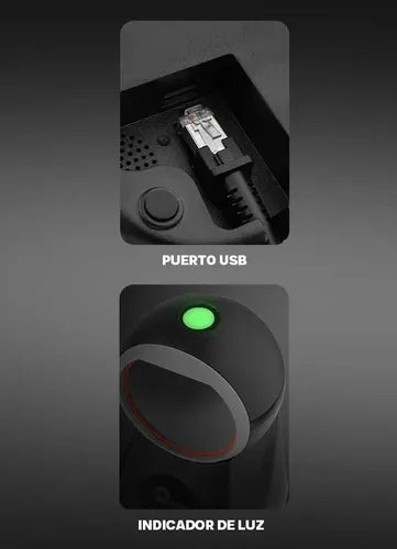 Lector De Código De Barras 2d Qian Inalámbrico- Incluye Base Negro Usb