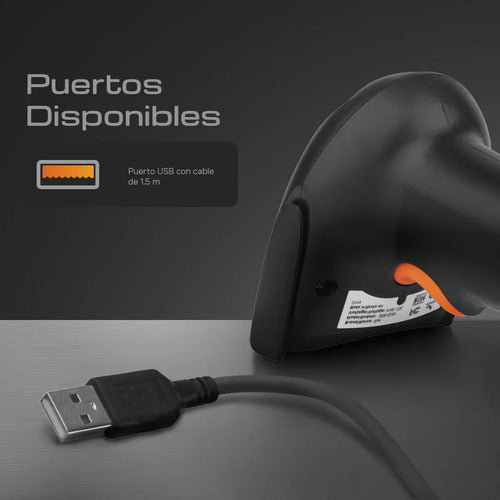 Qian Qob-1dusy Lector De Código De Barras Led, 1d - Base Negro Ps-2
