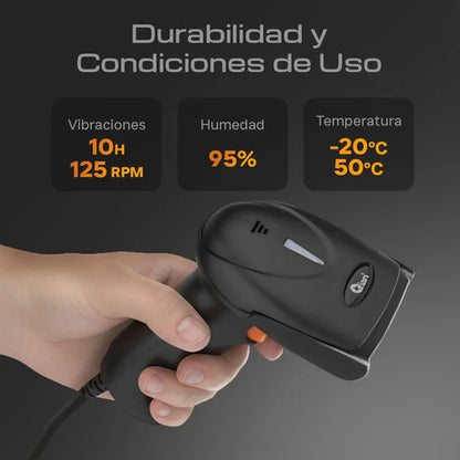 Qian Qob-1dusy Lector De Código De Barras Led, 1d - Base Negro Ps-2
