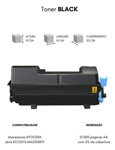 Tóner Kyocera Tk-3432 Alto Rendimiento Negro, 21.000 Páginas Negro
