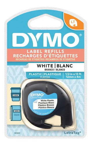 Etiquetas Dymo 91331 Plástico Blanco 12mm X 4m Blanco