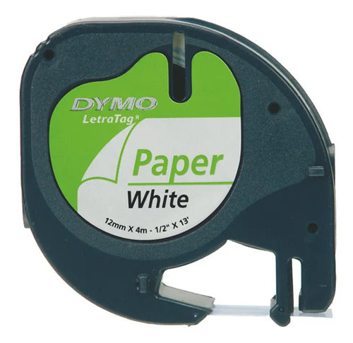 Cinta Dymo Letratag Blanca 1,2 Cm X 4 M 2 Pzas Blanco