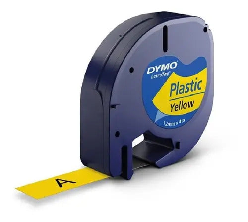 Cinta Plástica Negra Y Amarilla 91332 12 Mm X 4 Mts Dymo