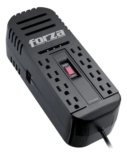 Regulador De Voltaje Forza 120v 1100w 2200va 8 Contactos Negro