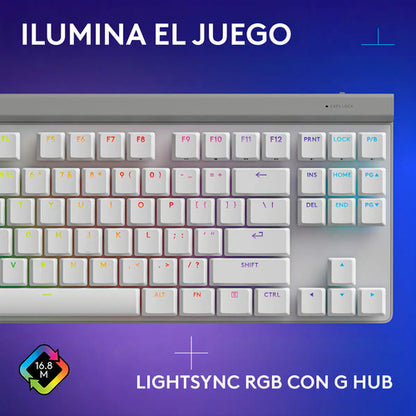 Teclado Gamer Con Cable Logitech G515 Tkl, Blanco Inglés Inglés Us