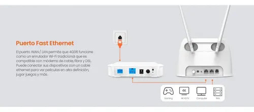 Router Tenda Fast Ethernet Firewall 4g06 N300, Inalámbrico