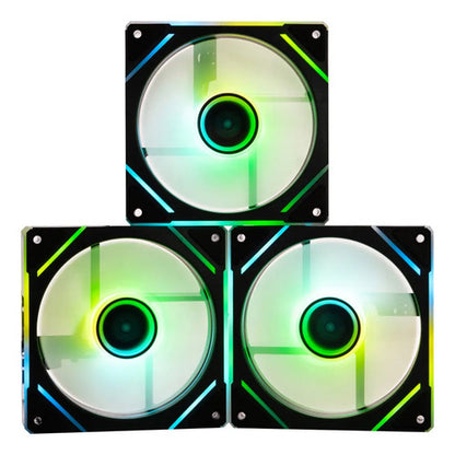 Kit De Ventiladores Para Cpu Naceb Na-0650n 3x 120mm Verde Azul Negro
