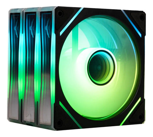 Kit De Ventiladores Para Cpu Naceb Na-0650n 3x 120mm Verde Azul Negro
