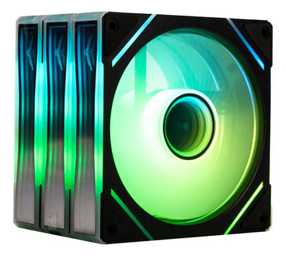Kit De Ventiladores Para Cpu Naceb Na-0650n 3x 120mm Verde Azul Negro