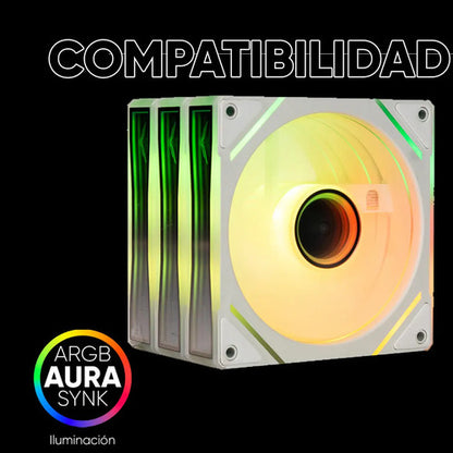 Ventilador Gamer Argb 120mm Gaming Naceb Na-0650 Blanco