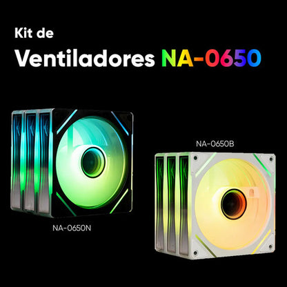 Ventilador Gamer Argb 120mm Gaming Naceb Na-0650 Blanco