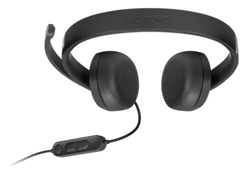 Lenovo Audífonos Con Micrófono 4xd1p83425, Alámbrico, Usb Negro