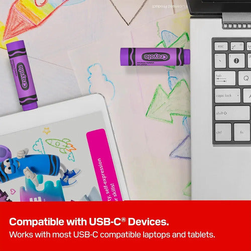 Memoria Sandisk 128gb Usb Tipo-c Crayola Vivid Violet Violeta