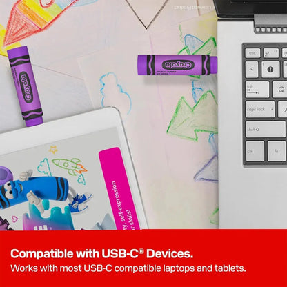 Memoria Sandisk 128gb Usb Tipo-c Crayola Vivid Violet Violeta