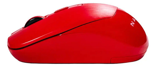 Mouse Inalambrico Naceb Na-0137r Usb 2.4 1600dpi 3 Botones Rojo