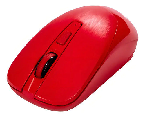 Mouse Inalambrico Naceb Na-0137r Usb 2.4 1600dpi 3 Botones Rojo