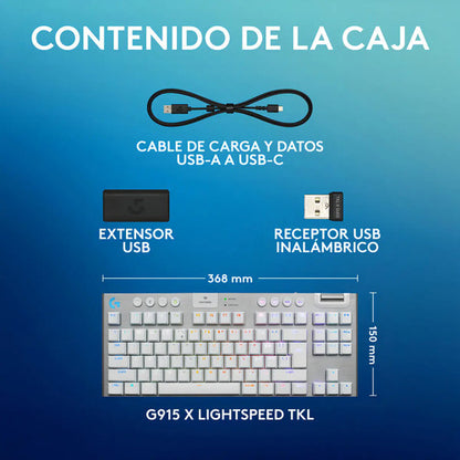 Teclado Logitech G915 X Tkl White 920-012732 Blanco Inglés Us