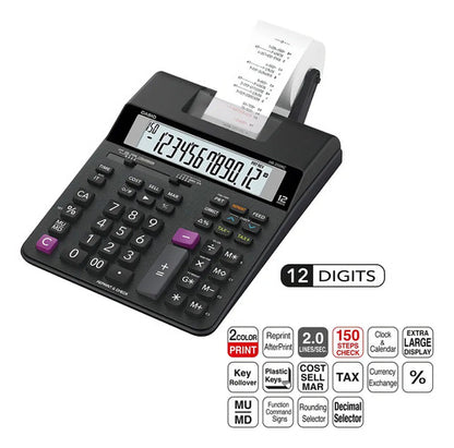 Calculadora Sumadora Casio Hr-200rc De Escritorio Negra Negro