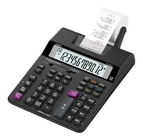 Calculadora Sumadora Casio Hr-200rc De Escritorio Negra Negro