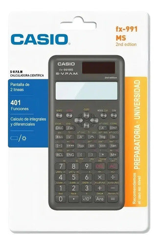 Calculadora Cientifica Casio Fx-991ms 2nd Ed. 401 Funciones Negro