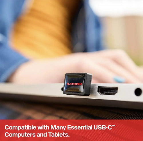 Memoria Usb Sandisk Extreme Fit, 256gb, Usb-c 3.0 400mb/s Negro Fit